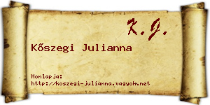 Kőszegi Julianna névjegykártya