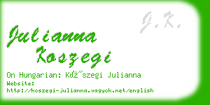 julianna koszegi business card